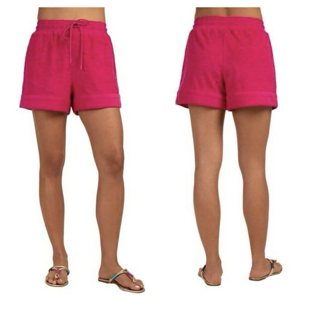 Trina Turk ‘out Of The Office’ Women Sz M Terry  Pull-on Hot Pink Shorts NWOT